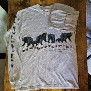 Black Rock Mountain State Park Black Bear Long Sleeve Shirt SZ Small